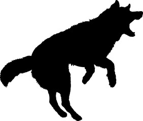 Dog jumping silhouette Breeds Bundle Dogs on the move. Dogs in different poses.
The dog jumps, the dog runs. The dog is sitting. The dog is lying down. The dog is playing
