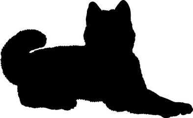 Dog Husky Shiba Inu lies silhouette Breeds Bundle Dogs on the move. Dogs in different poses.
The dog jumps, the dog runs. The dog is sitting. The dog is lying down. The dog is playing
