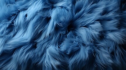 Obraz premium A close-up of a deep blue feather, beautifully arranged in a fan-like pattern. Soft and fluffy, it showcases nature's delicate design and mesmerizing color
