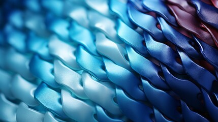 Obraz premium A close-up of a shiny, wavy blue and red ribbon is featured in this image. The vivid colors and unique pattern make it visually striking