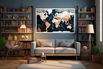 Inspired Globe Map Frame at Home