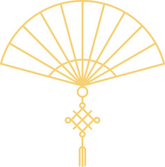 Luxury chinese fan element vector