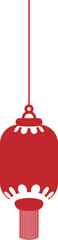Hand drawn red chinese paper lantern element vector