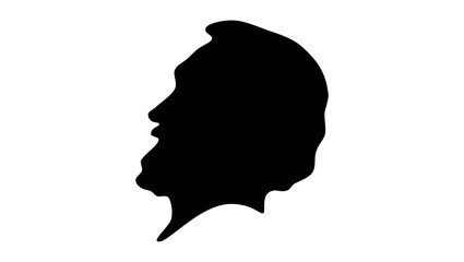 Gottfried Kinkel, black isolated silhouette 