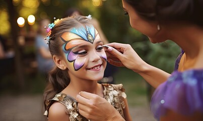 A Colorful Transformation: A Little Girl's Face Paint Adventure