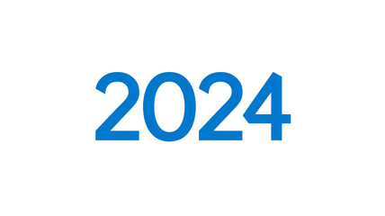 New Year 2024 Text in Flat Graphics