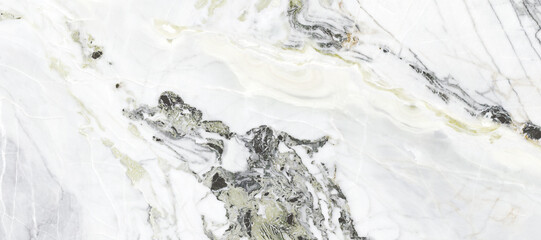 White marble background with golden spider veins on surface. High quality quartz stone marble for...