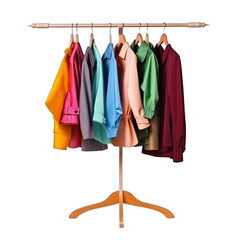 Wardrobe rack with different clothes