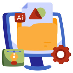 Trendy vector design of folder setting 

