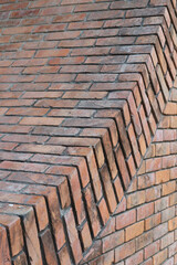 Fragment of the brickwork of the building.