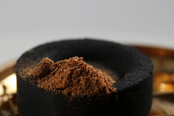 brown powder from the chemistry kit 