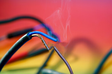 electric wire and smoke 