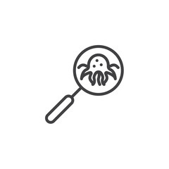 Cancer screening test line icon