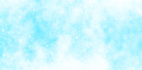 abstract bokeh glitter background on blurred blue texture, sunshine or sparkling lights and glittering glow winter morning of snow falling background,  A shiny holiday card with bokeh, blue grunge.	