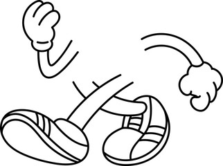 Comic arm and leg element vector