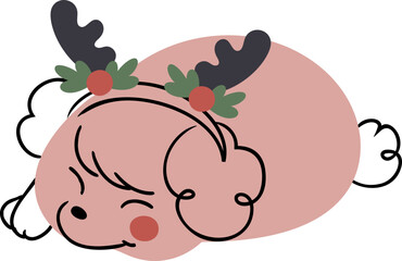 Cute dog with headband illustration vector