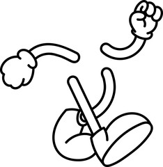 Comic arm and leg element vector