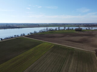 Danube as an aerial view in Bavaria