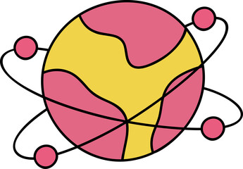 Groovy meteor illustration