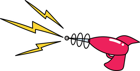 Groovy gun laser illustration