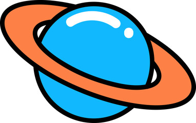 Groovy saturn illustration © TWINS DESIGN STUDIO