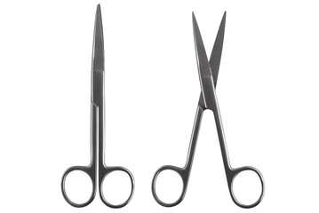medical surgical scissors on a transparent background