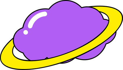 Groovy cloud with ring illustration