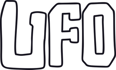 Groovy UFO text illustration