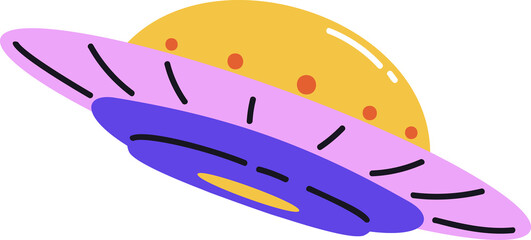 Groovy spaceship illustration