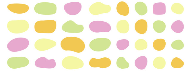 ゆるいフレームセット　抽象的　シェイプ かわいい　流動体　カラフルt