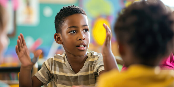 Student Uses Sign Language To Communicate With Classmate