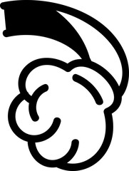 Comic arm with glove illustration