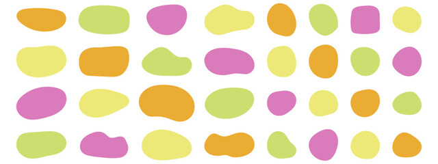 ゆるいフレームセット　抽象的　シェイプ かわいい　流動体　カラフルt