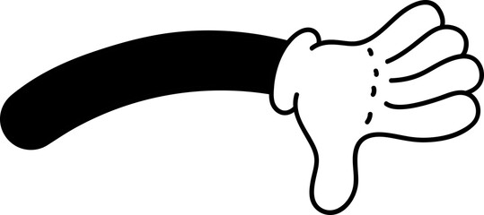 Comic arm with glove illustration