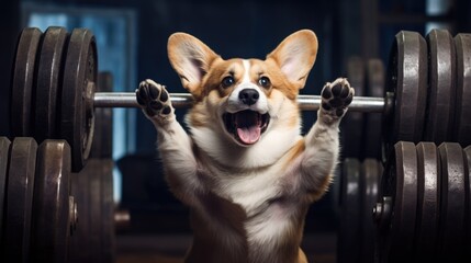Hilarious dog works out, gym antics bring laughter.