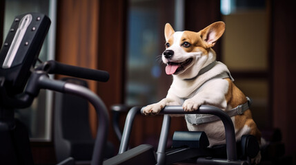 Gym-goer dog brings laughter, funny workout moments.