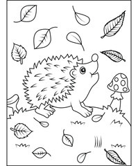 hedgehog coloring page for kids