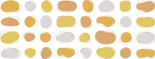 かわいい抽象的なゆるゆるフレーム　　Set of cute abstract shapes.Vector loose frame.