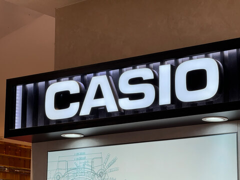 Shanghai,China-Dec.23rd 2023: CASIO store brand logo sign