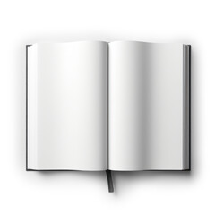 open notepad with white pages mockup isolated on transparent background png