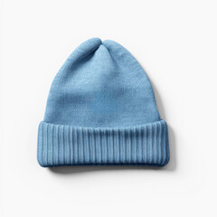 blue knitted hat with pompom isolated on transparent background png