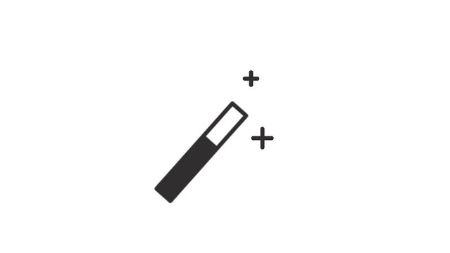 Magic wand animation on a white screen. 
