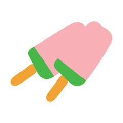 pink ice cream flat vector handrawn illustration. vector summer element