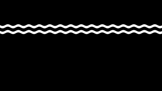 2d animation of two moving lines on black  background