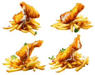 Crispy Golden Fried Fish & French Fries Feast: Battered Cod, Haddock, Whiting & Plaice with Perfect Crinkle Cuts