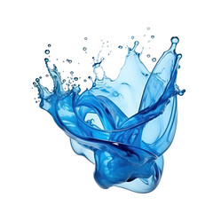 blue water splash on isolate transparency background, PNG