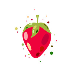 Strawberry vector illustration in flat style. Ripe strawberries on a white background.