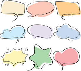 Fototapeta premium Set quote box frame, texting quote blank template boxes, design boxes quotation bubble blog symbols, bubble blog quotes symbols Set of colorful isolated quotes. minimal style