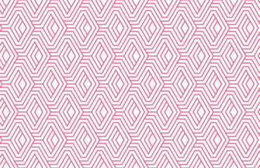 Abstract geometric pattern. A seamless vector background. White and pink ornament. Graphic modern pattern. Simple lattice graphic design