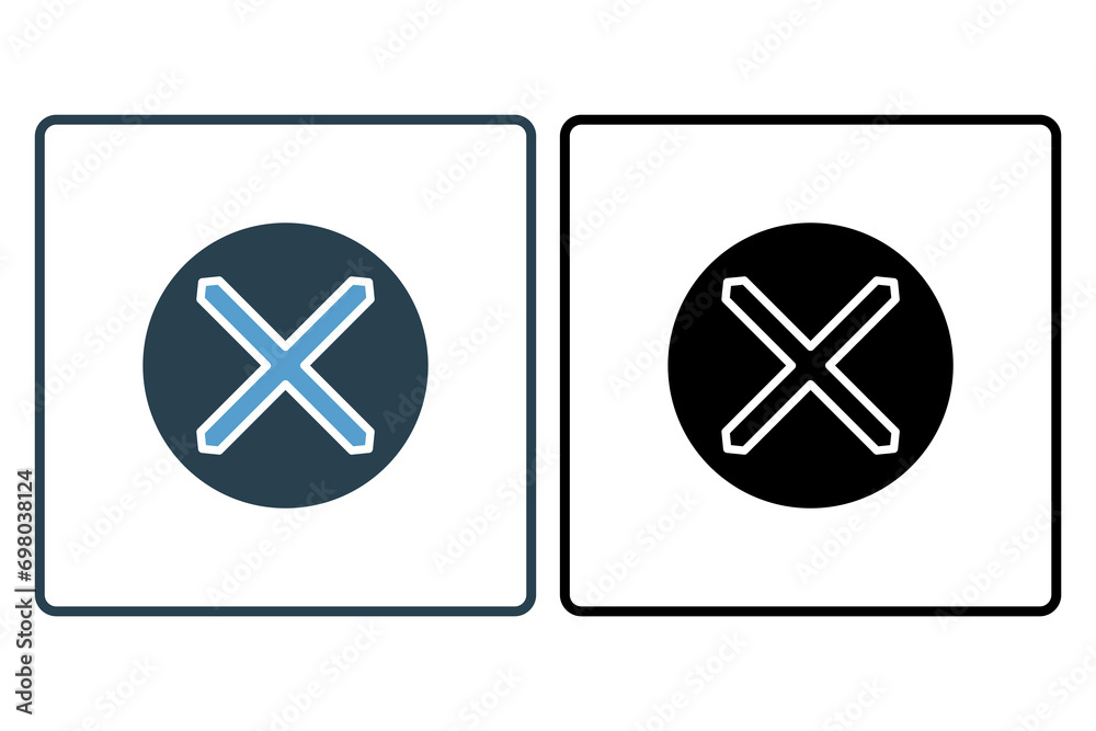 Poster cross icon. icon related to basic web and ui. suitable for web site, app, user interfaces, printable